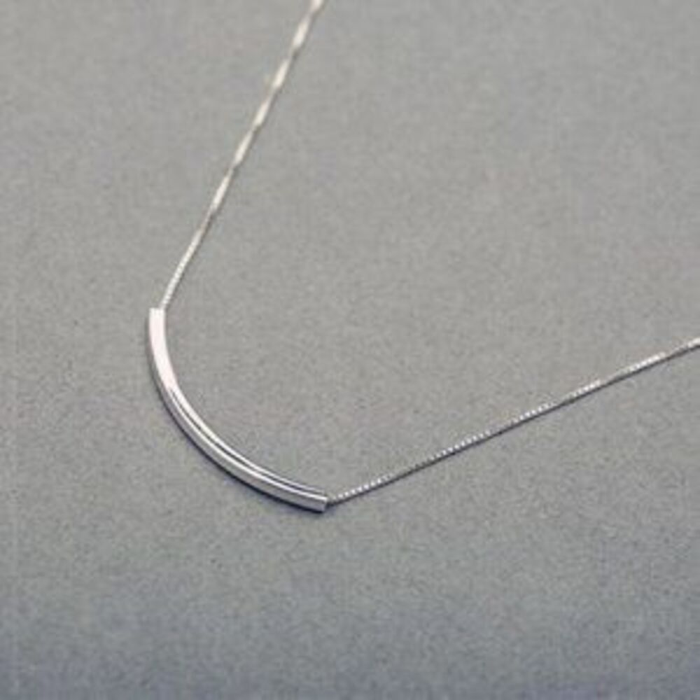 NEW 925 Sterling Silver Simple Bar Necklace B